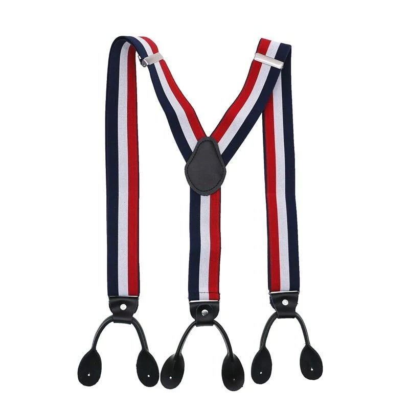 Efficient Hugo Black Leather Button End Tuxedo Suspenders 35mm High-Grade