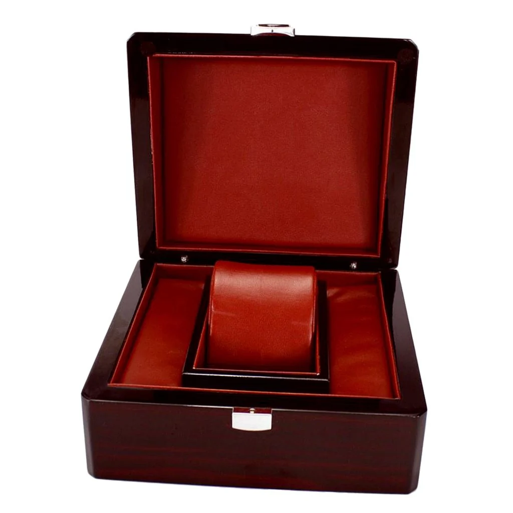 Sustainable Gaspare Glossy Wooden Single Watch Box Traditional