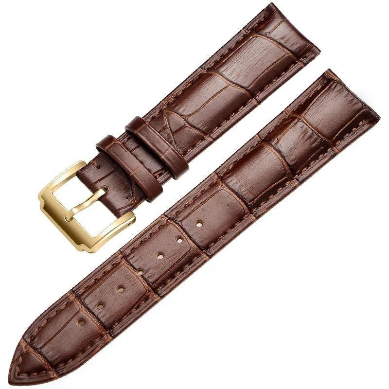 Carefully Designed Horace Solid Brown Calfskin Classic Watch Strap Official