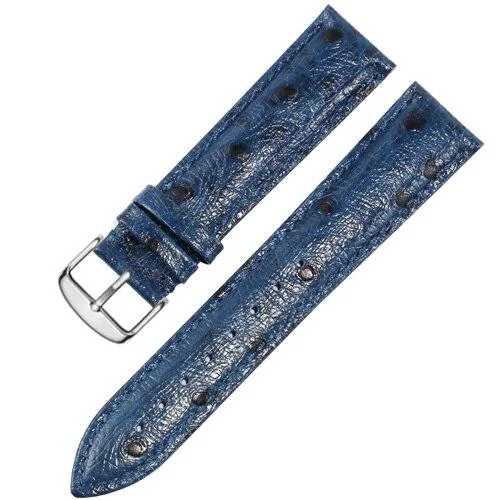 Official Iris Ostrich Pattern Leather Watch Strap With Tang Buckle Organic