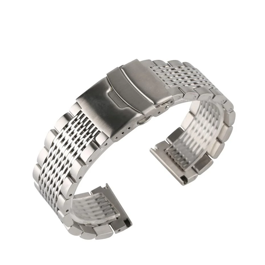 Artisan Jules Stainless Steel Bead Of Rice Watch Bracelet With Deployant Clasp Professional