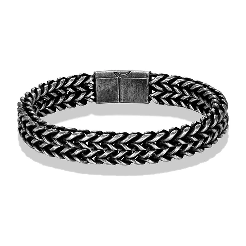Classic Mattias Stainless Steel Double Chain Bracelet Natural