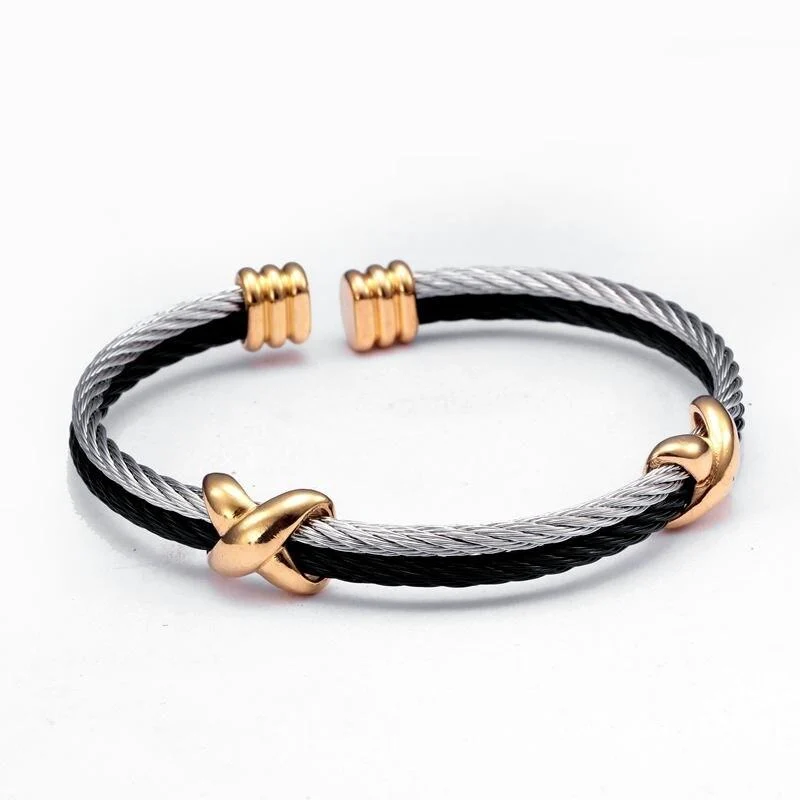 Authentic Samuel Stainless Steel Cuff Braclet Comfortable