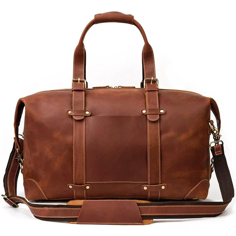 Verified Duncan Crazy Horse Leather Duffel Bag Luxury
