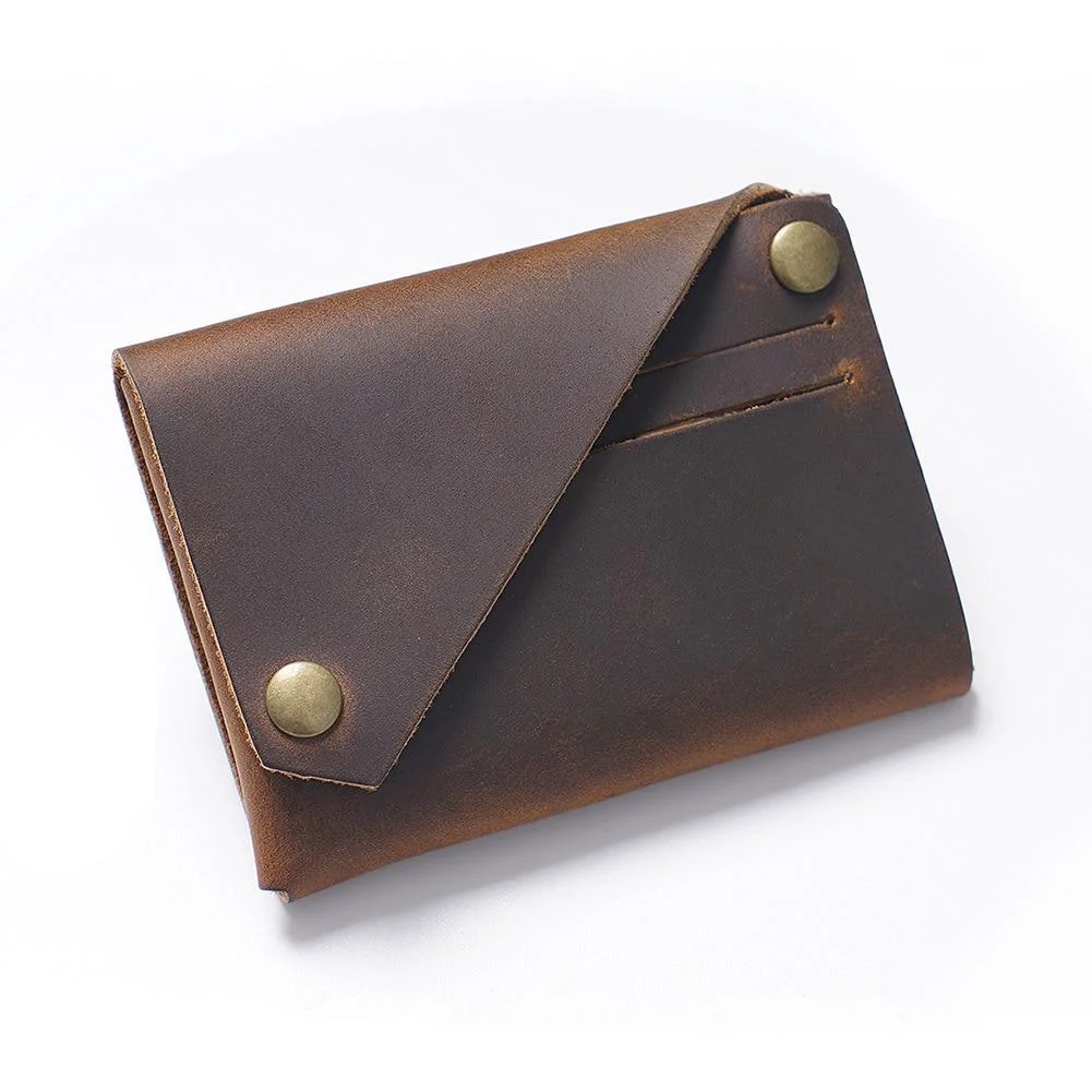 Excellent Leandro Vintage Cow Leather Card Holder Fast