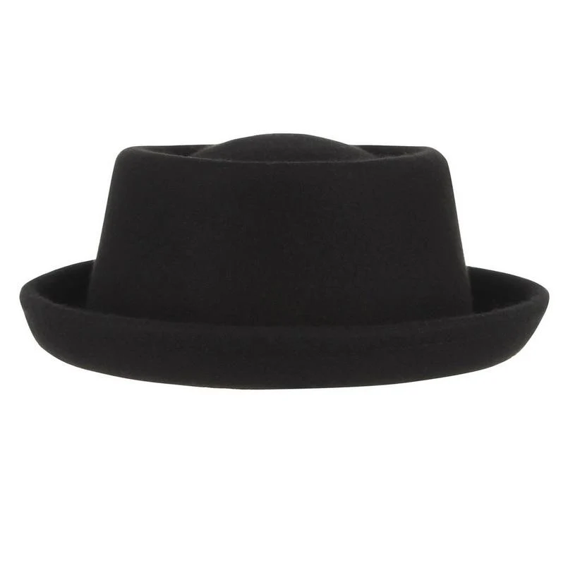Unique Classic Soft Wool Felt Pork Pie Hat Functional