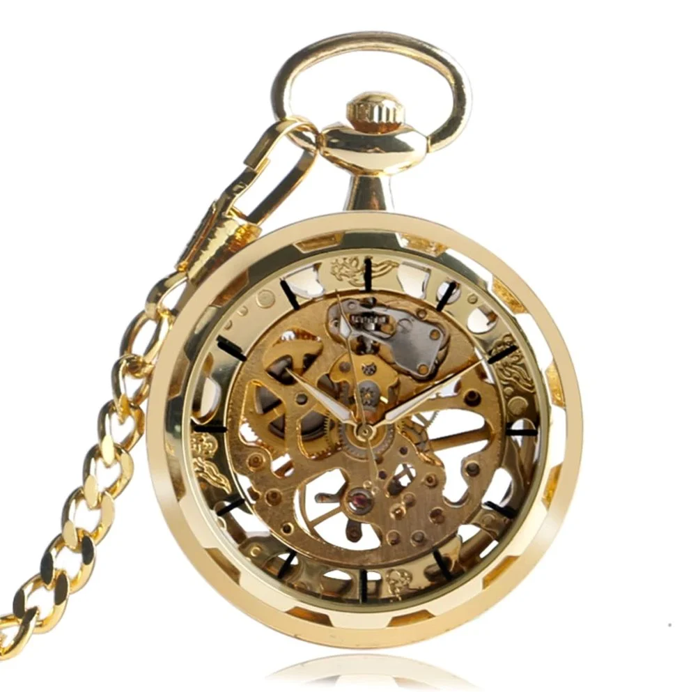 Casual Leonardo Mechanical Skeleton Pocket Watch Authentic