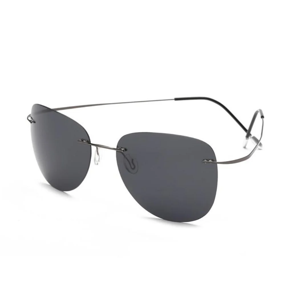 Verified Pure Titanium Rimless Polarized Sunglasses World-Class