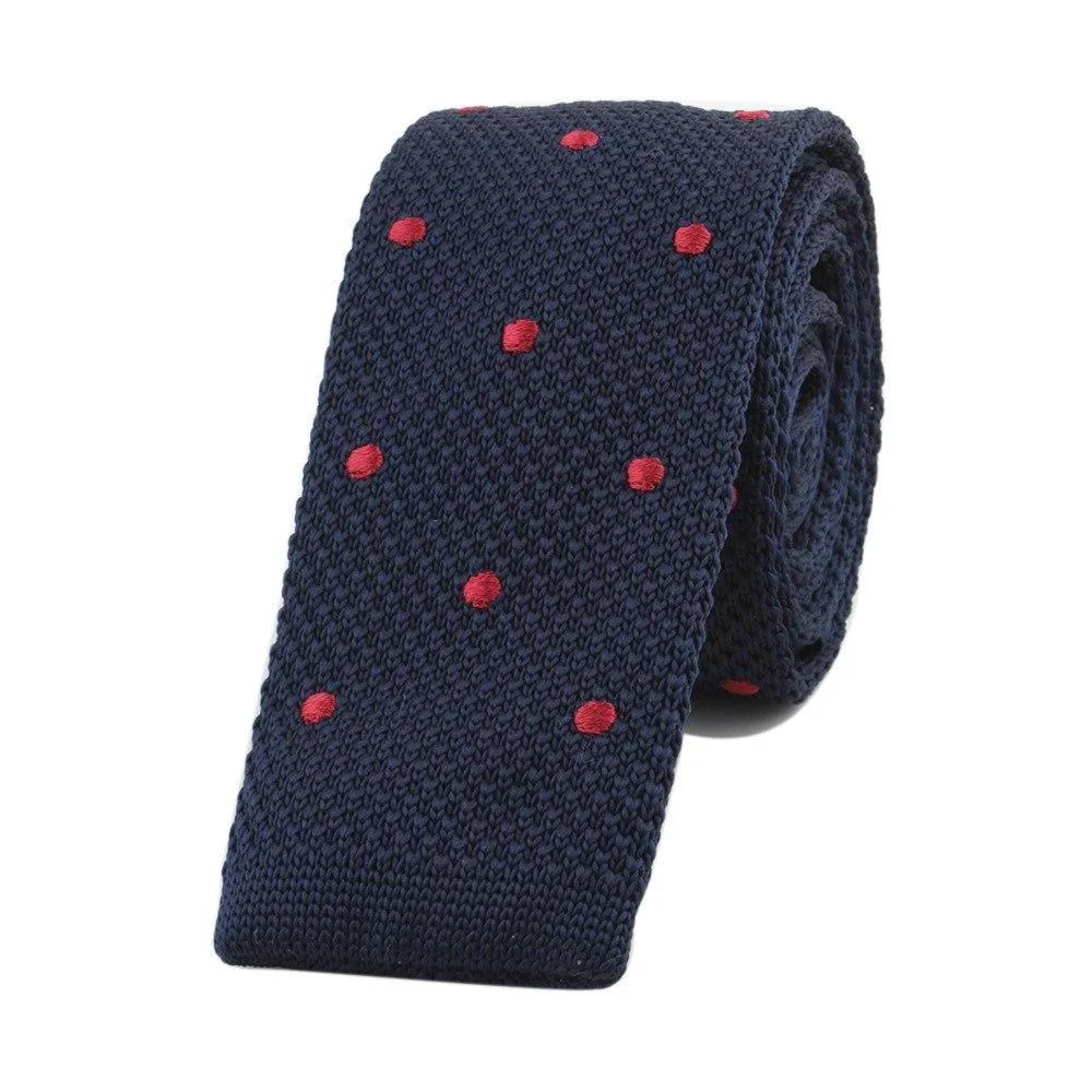 Sustainable Polka Dot Flat End Knitted Tie Durable