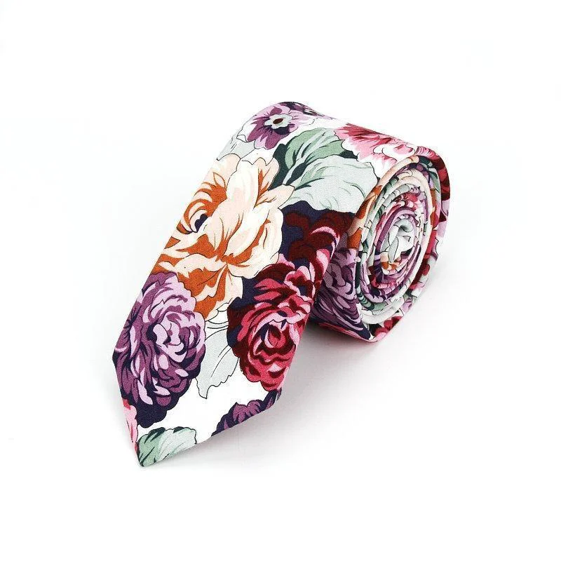 Premium Material Flowered Soft Cotton Tie Comfortable