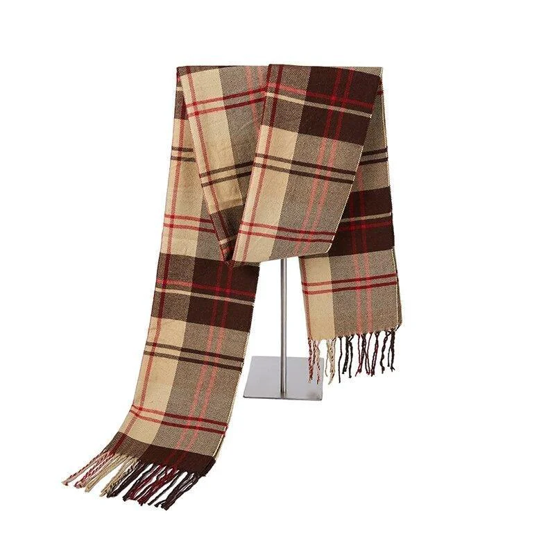 Enhanced Krist Cashmere Wool Tartan Plaid Scarf Optimized