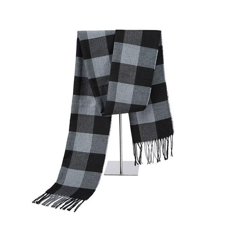 Consistent Erling Gingham Checkered Cashmere Wool Scarf Luxury