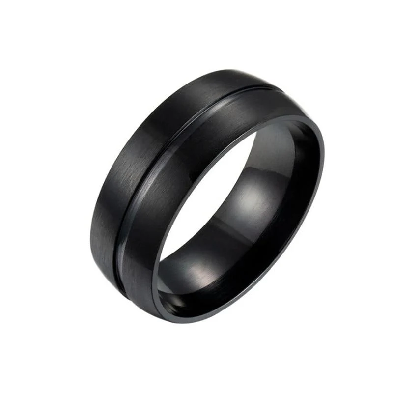 Functional Matte Black Stainless Steel Ring Recyclable