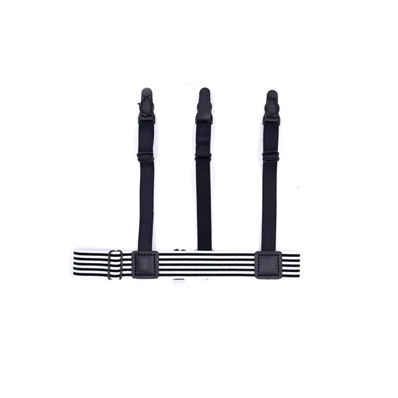 Innovative Striped Adjustable Short Shirt Stays 1 Pair Prestigious