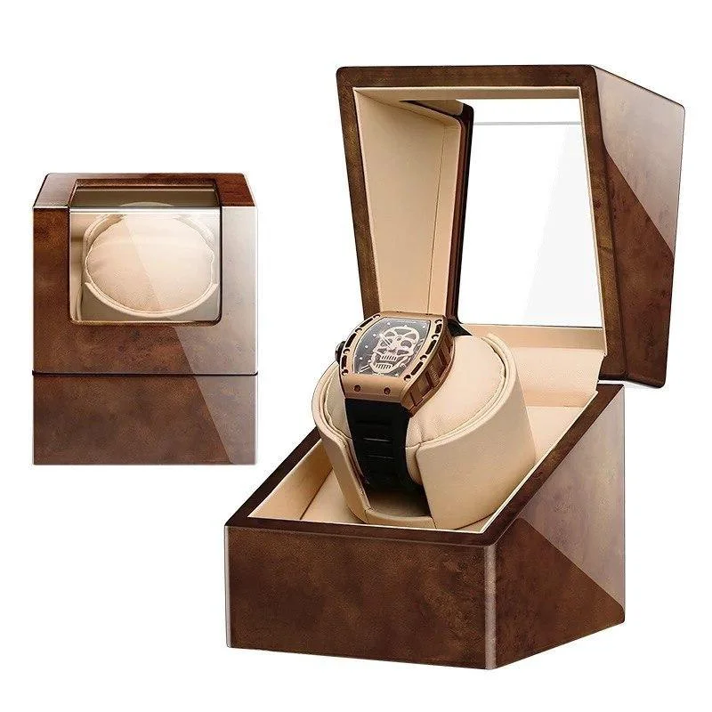 Green Fabrizio Camphorwood Box Mechanical Watch Winder Modern