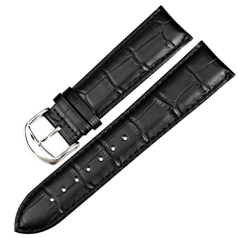 Fine Claude Leather Watch Strap With Tang Buckle Genuine