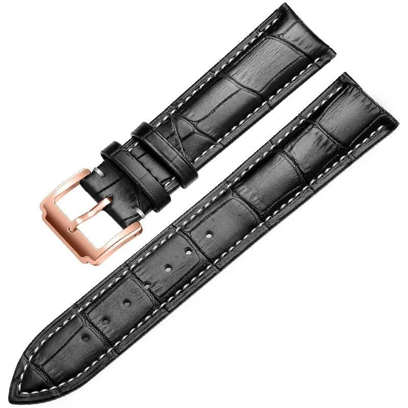 Professional Horace Black Stitched Calfskin Classic Watch Strap Elite