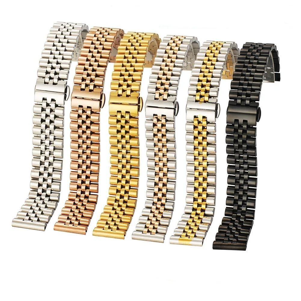 Organic Jules 316L Stainless Steel Jubilee Bracelet With Butterfly Clasp Fast