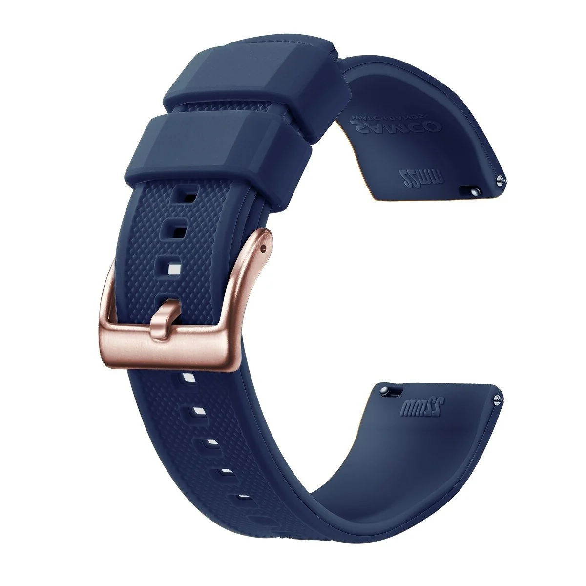 Top-Quality Antibes Silicone Tropic Watch Strap With Rose Gold Tang Buckle Relaxed