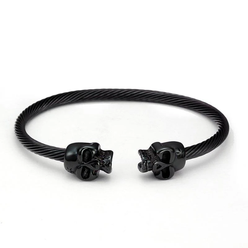 Secure Skull Stainless Steel Cuff Bracelet Genuine