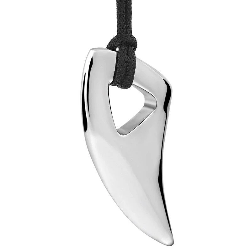 Authentic Shark Tooth Stainless Steel Pendant Necklace Exceptional