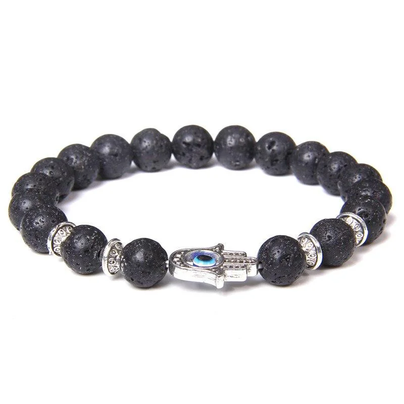Outstanding Fatima Hand Evil Eye Stone Beaded Bracelet Practical