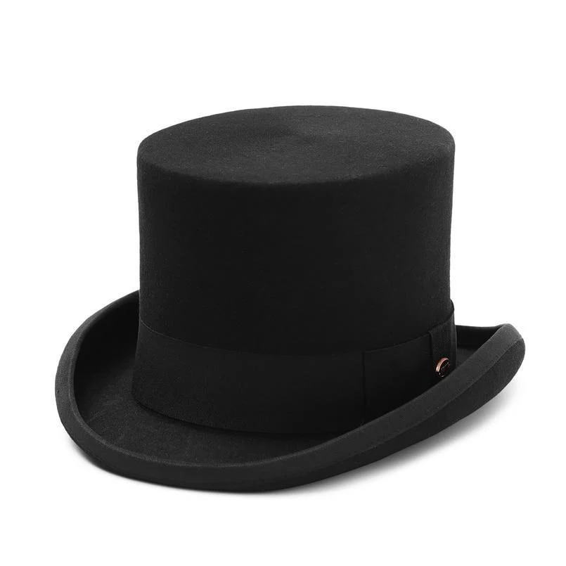 High-Quality William Wool Felt Top Hat Reusable