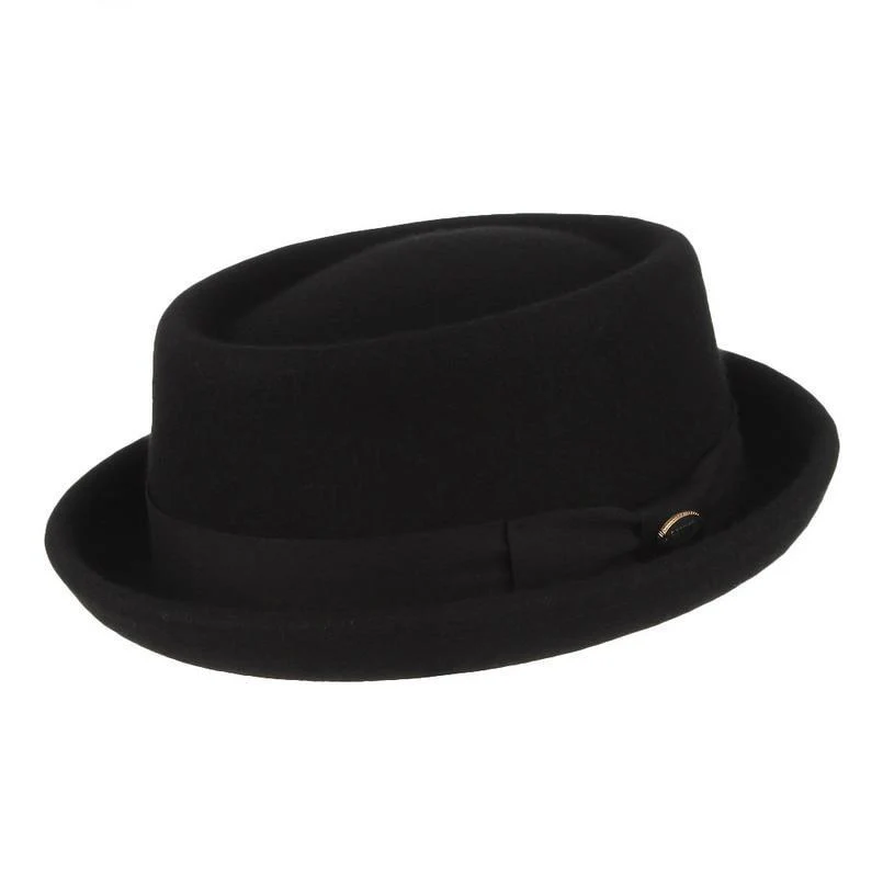 Outstanding Wool Felt Crushable Pork Pie Hat Fine Crafted