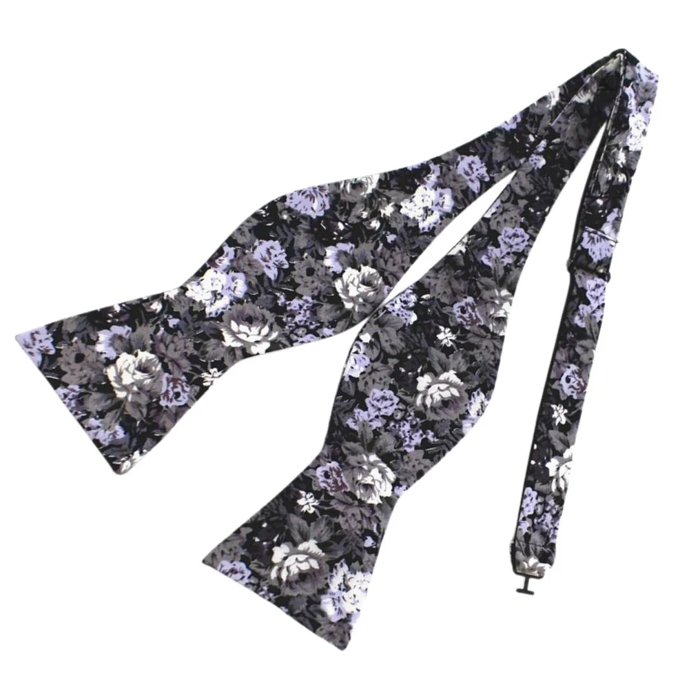 Selected Flowered Cotton Self-Tie Bow Tie Certified