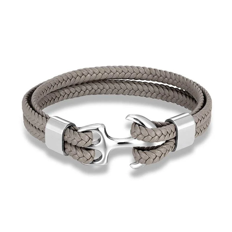 Premium Nardo Grey Braided Leather Bracelet Reusable