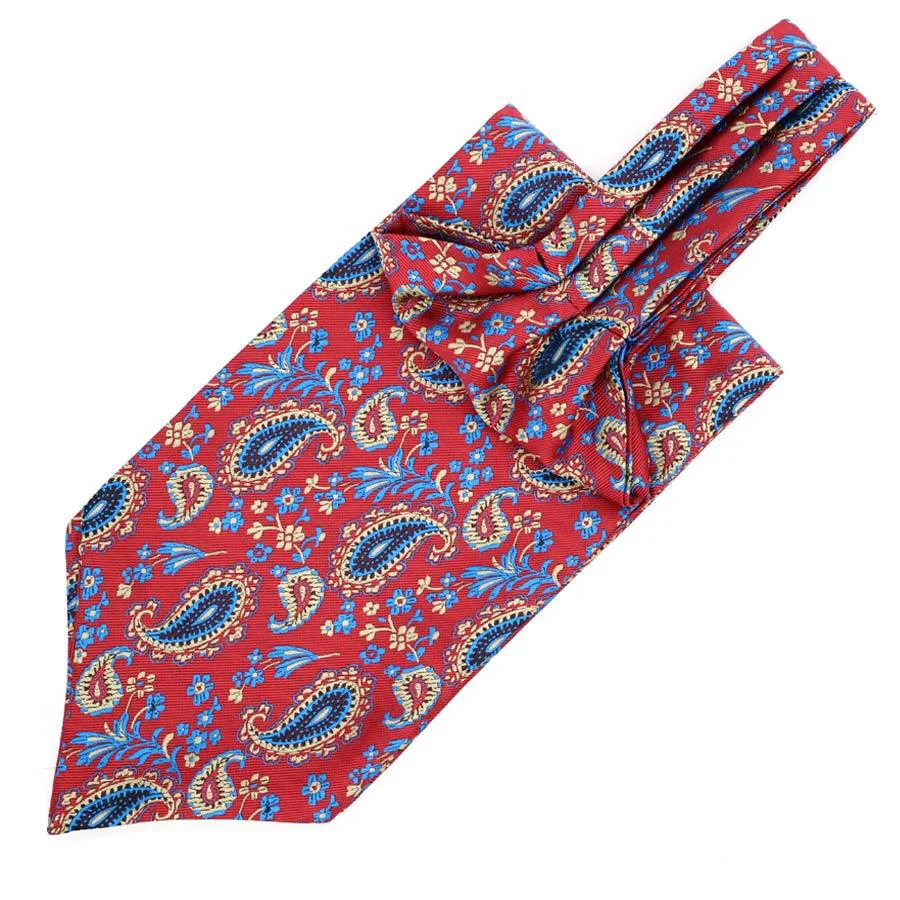 Expertly Made Small Teardrop Paisley Ascot Tie Fashionable