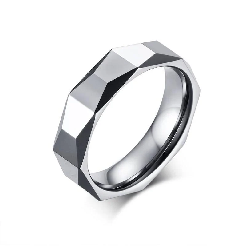 Excellent Rhombic Silver-Tone Tungsten Carbide Ring Proven