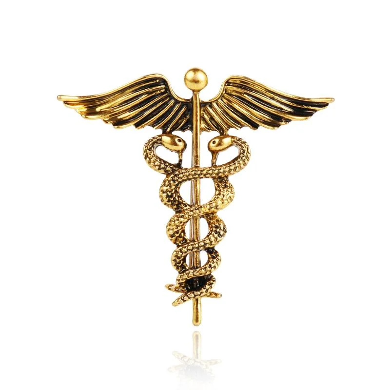 Convenient Caduceus Medical Symbol Lapel Pin Practical