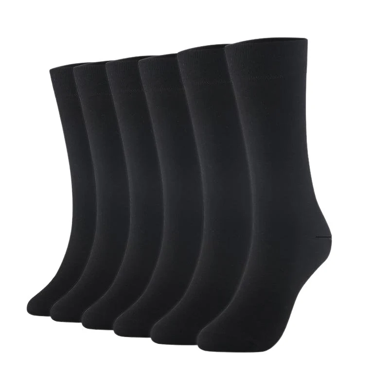 Fast High Cotton Business Solid Socks 6 pairs Set Trendy