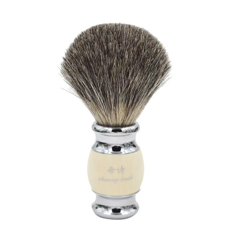 Green Vintage Pure Badger Hair Shaving Brush Smooth