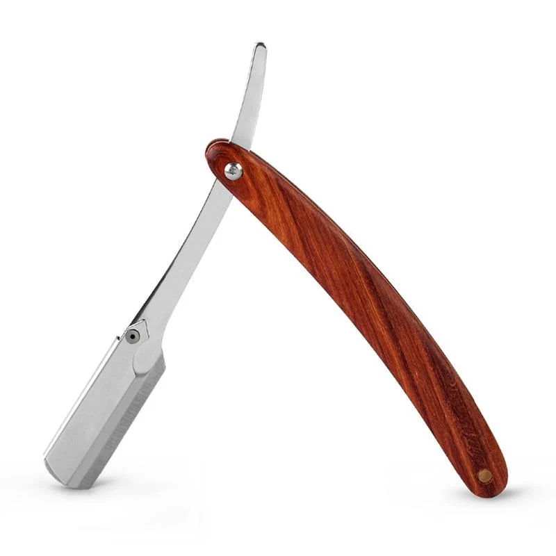 Easy-to-Use Manetto Shavette Straight Razor With Wooden Handle Advanced