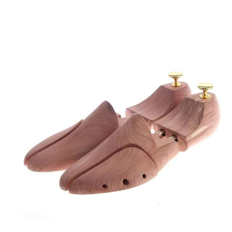 Sophisticated Twin Tube Cedar Wood Adjustable Shoe Tree 1 Pair Enhanced