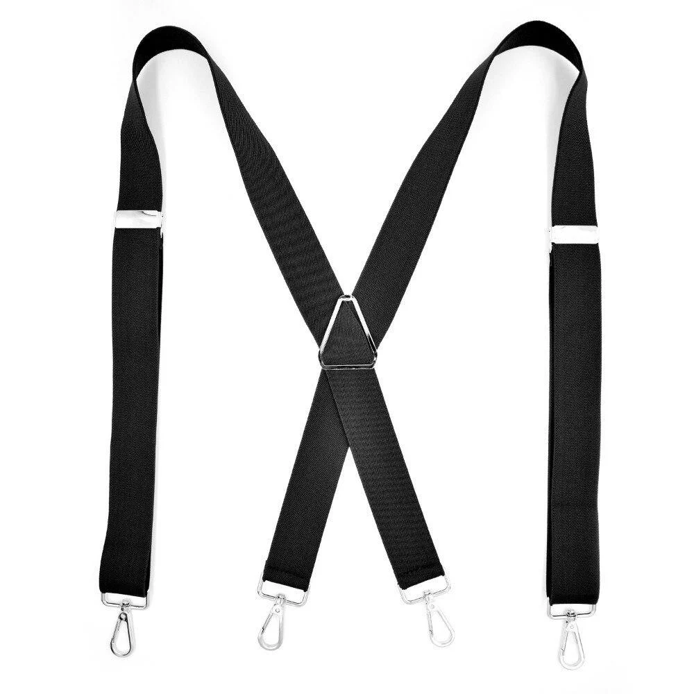 World-Class Armando Solid 4 Hook Clip Business Suspenders 25 mm Powerful