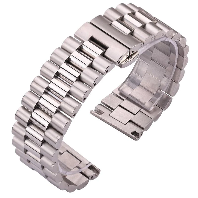 Secure Jules Stainless Steel President Watch Bracelet With Butterfly Clasp Smart