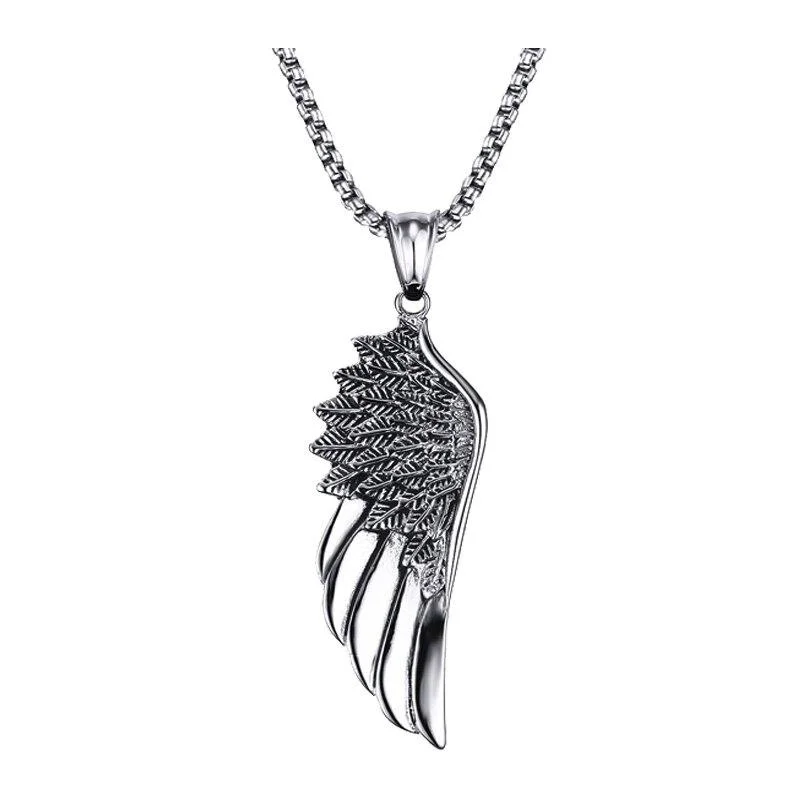 Consistent Steel Wing Pendant Necklace Unique