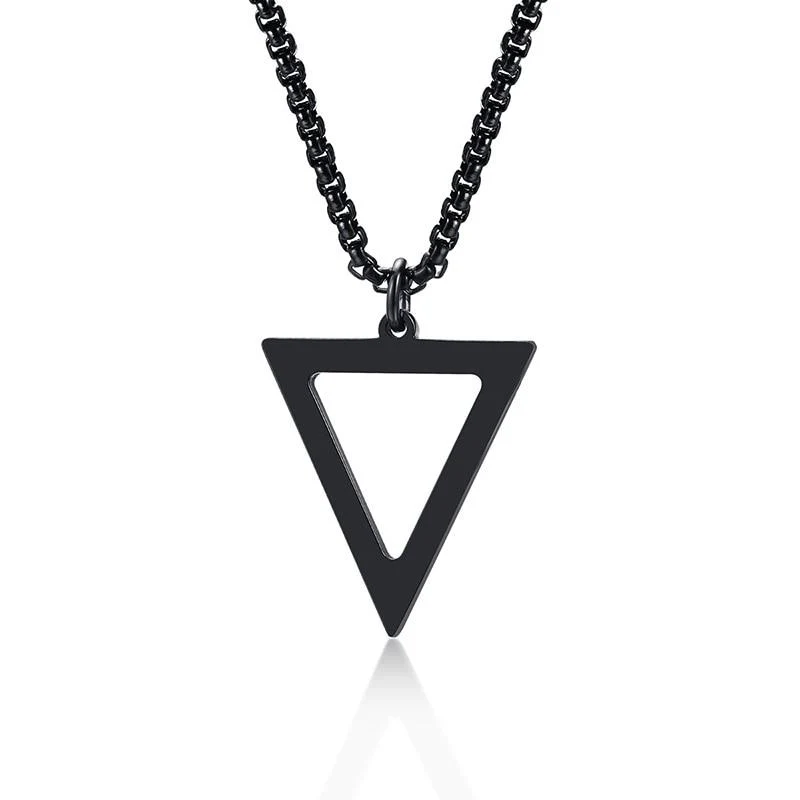Breathable Triangle Minimalist Steel Pendant Necklace High-Grade