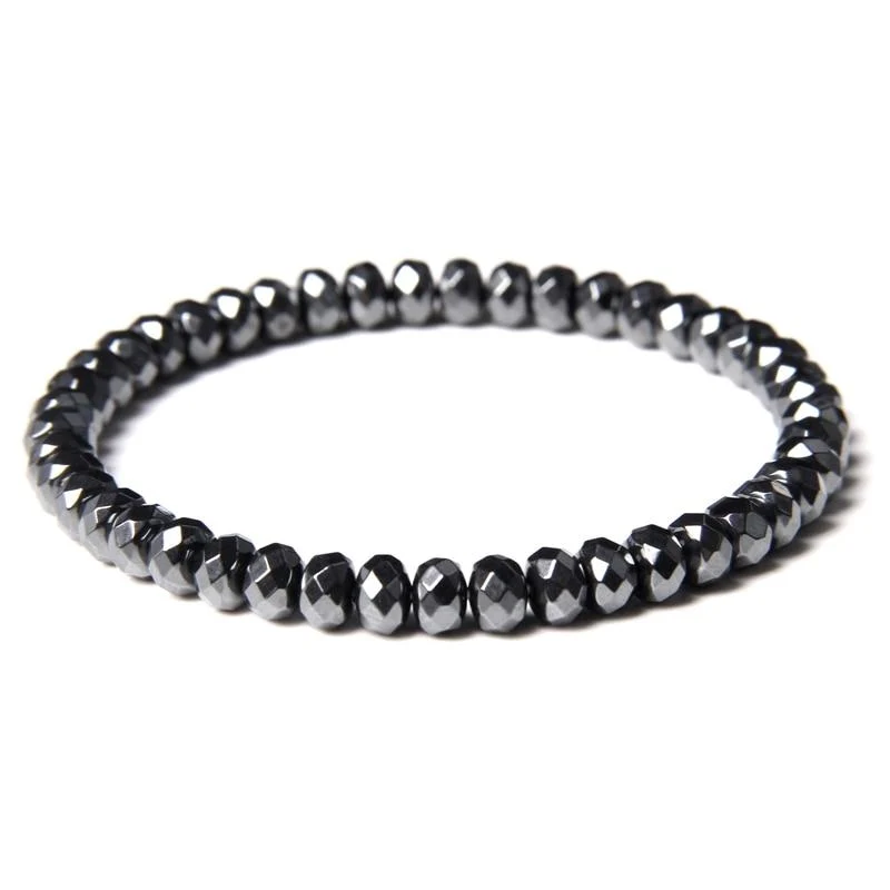 World-Class Stilo Geometric Hematite Beaded Bracelet Enhanced