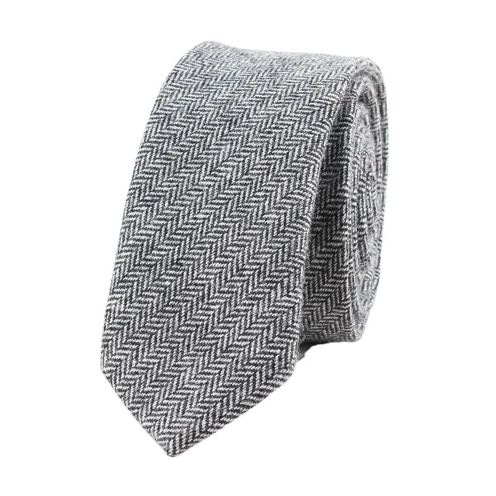 Soft herringbone Corbata de lana Sustainable