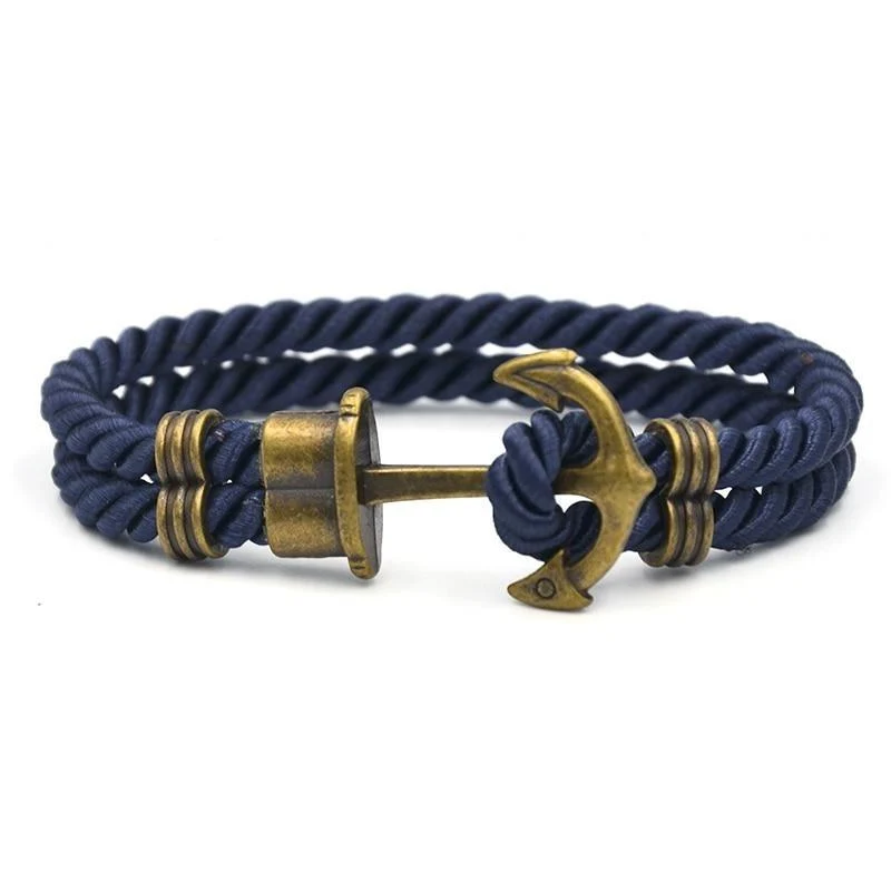World-Class Luigi Pulsera de cuerda con ancla de bronce Efficient