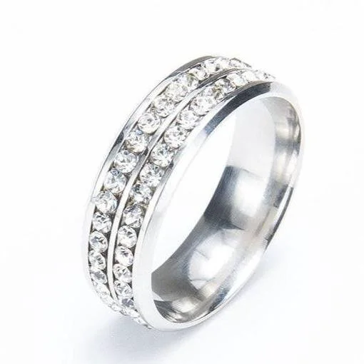 Secure Anillo de corbata de cristal plateado Quality