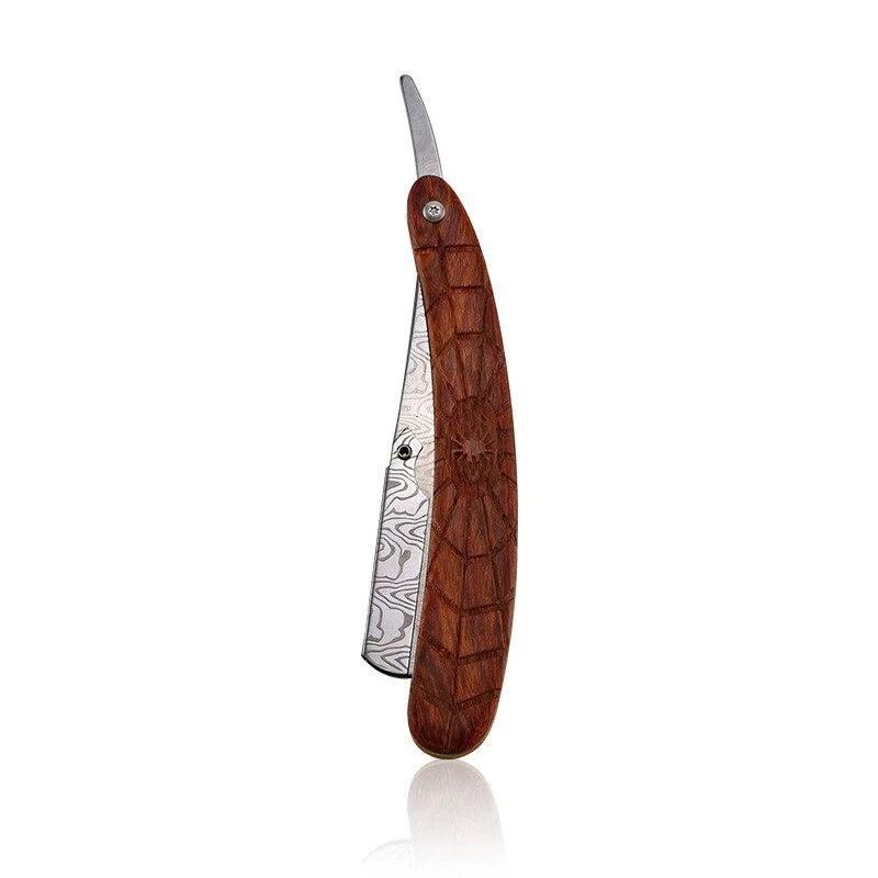 Green Maquinilla de afeitar Shavette con mango de madera hecho a mano Reusable