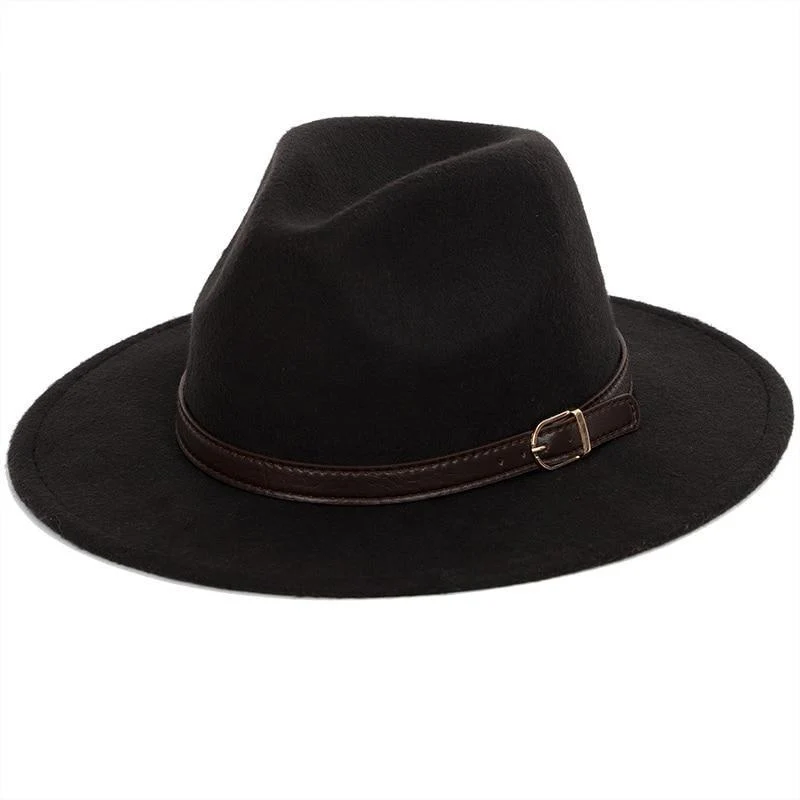 Secure Fedora clásico con banda de piel Traditional