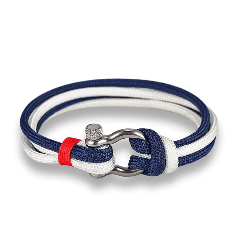 Fine Brazalete de cuerda maciza con grillete de herradura Pure