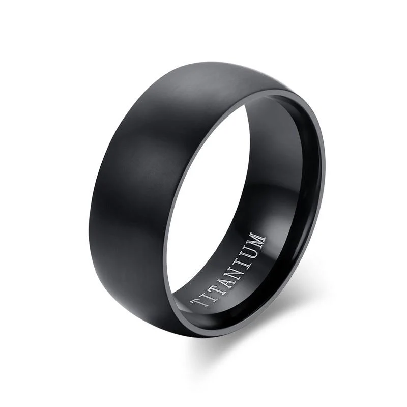 Dependable Anillo de titanio negro mate Secure