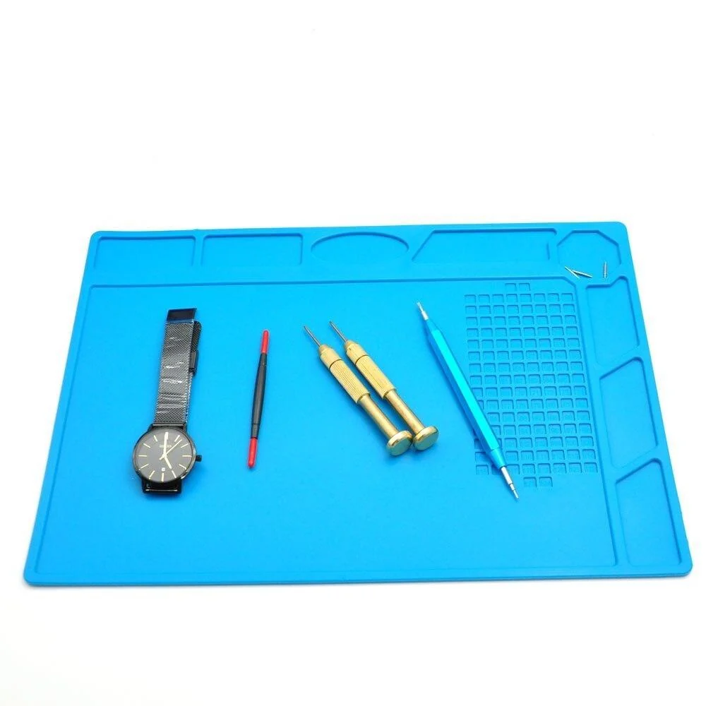 High-Grade GR Alfombrilla antideslizante de silicona resistente al calor para banco de reparación de relojes Safe
